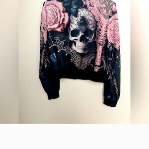Skull and Roses Graphic Jacket